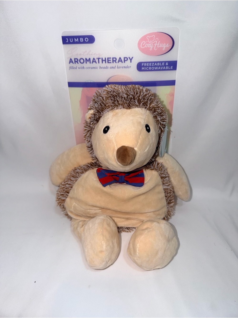 Plush Aromatherapy Hedgehog - Beige with Brown Trim